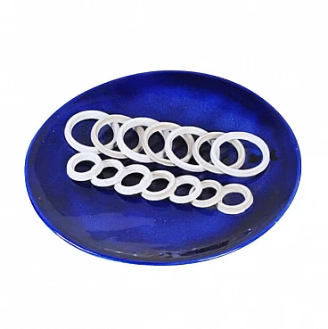 Sculptural dish in glazed ceramic by De Pascalis, 70s