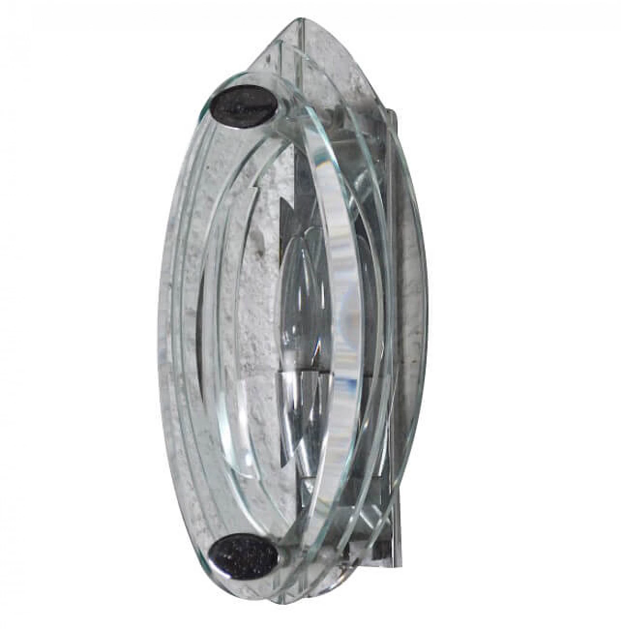 Wall lamp in crystal and steel, 60s 1220734