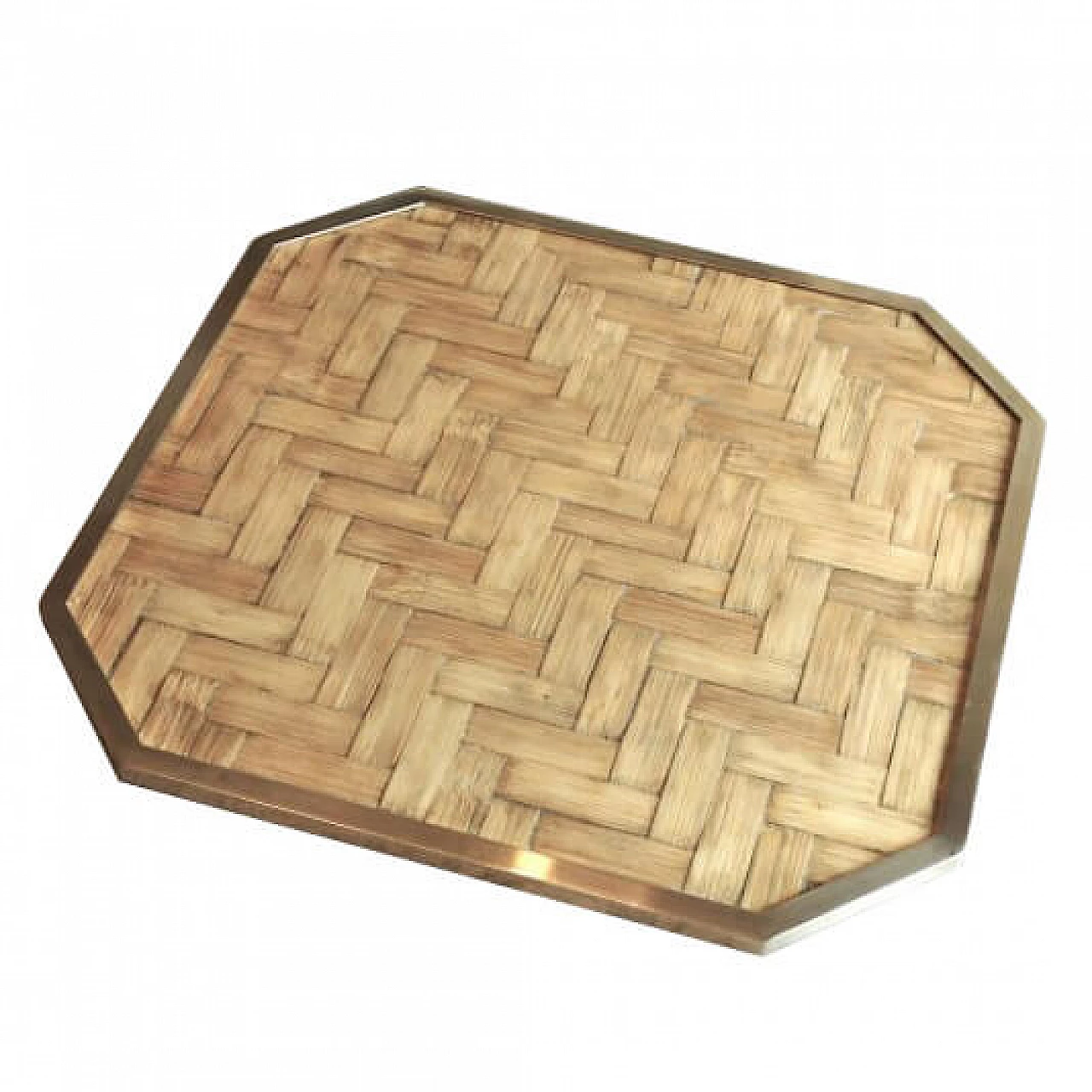 Tray in brass and bamboo, 60s 1220761