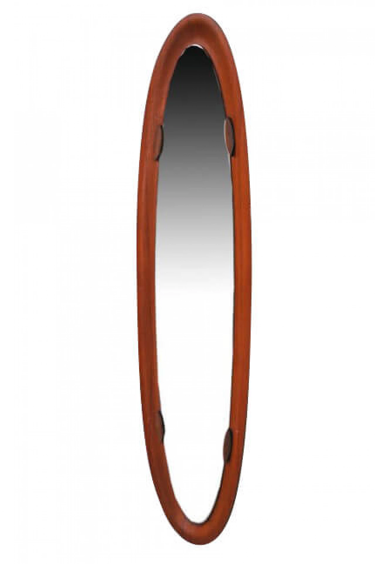 Oval teak mirror by Campo e Graffi, 60s 1220763