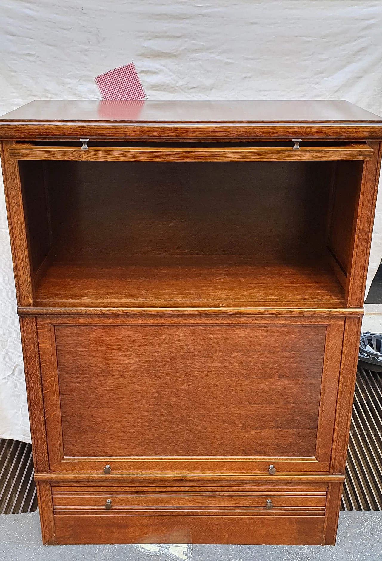French modular oak bookcase, 1940s 1220778
