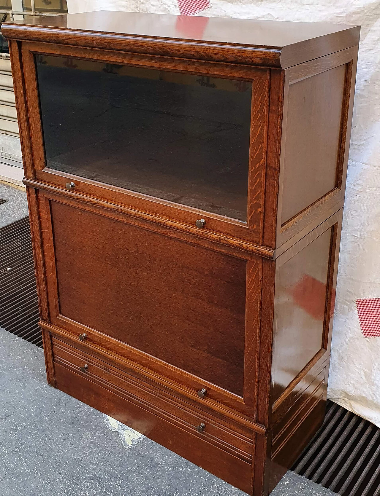 French modular oak bookcase, 1940s 1220780