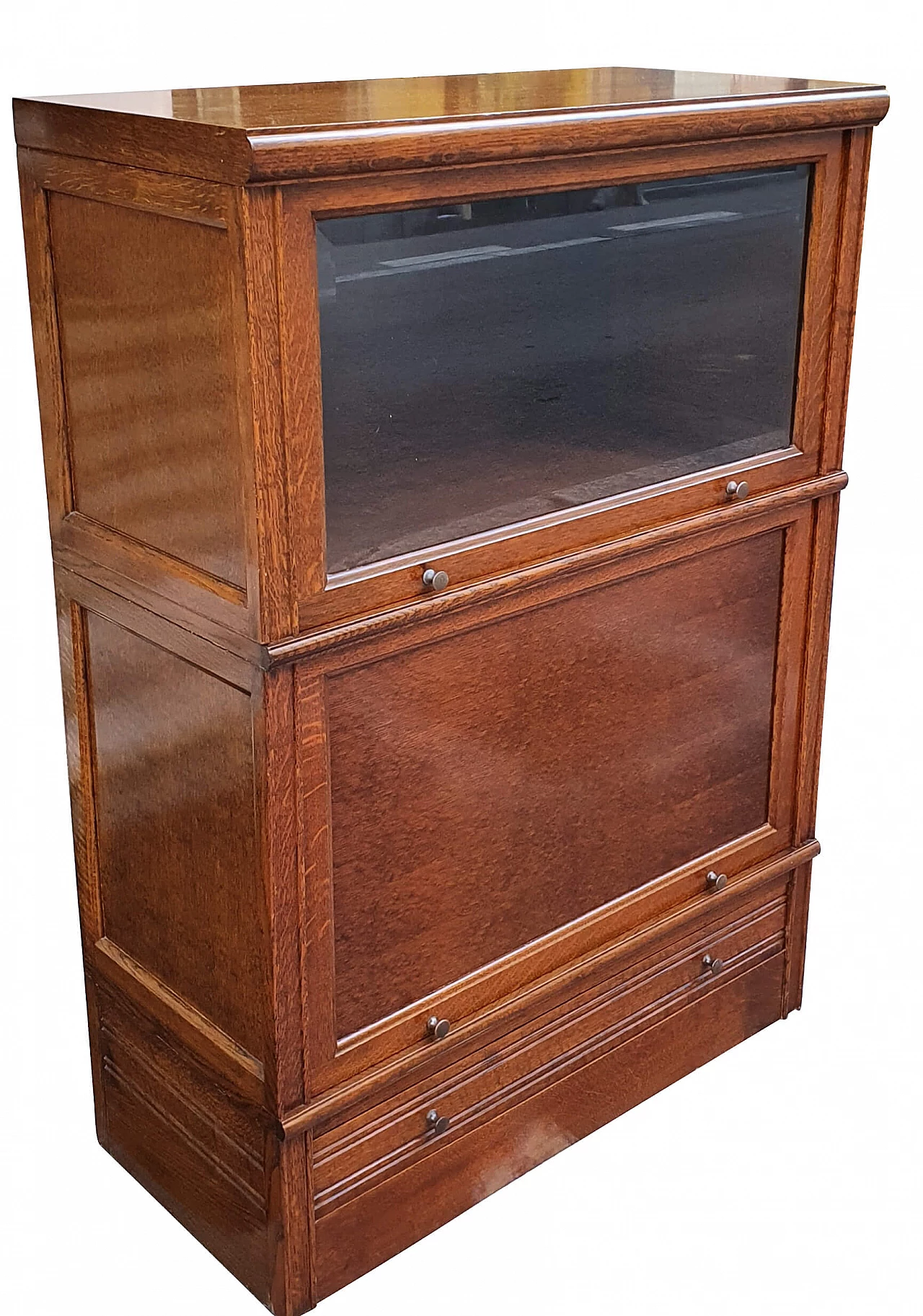 French modular oak bookcase, 1940s 1220786