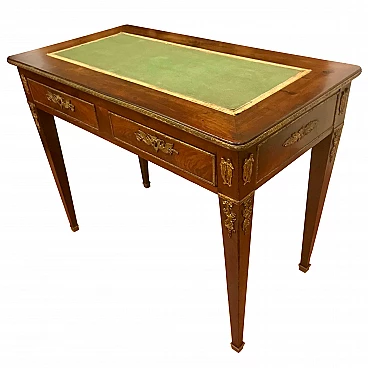 Piccolo Scrittoio in mogano ricco di Bronzi, stile ed epoca Direttorio, originale primi '800