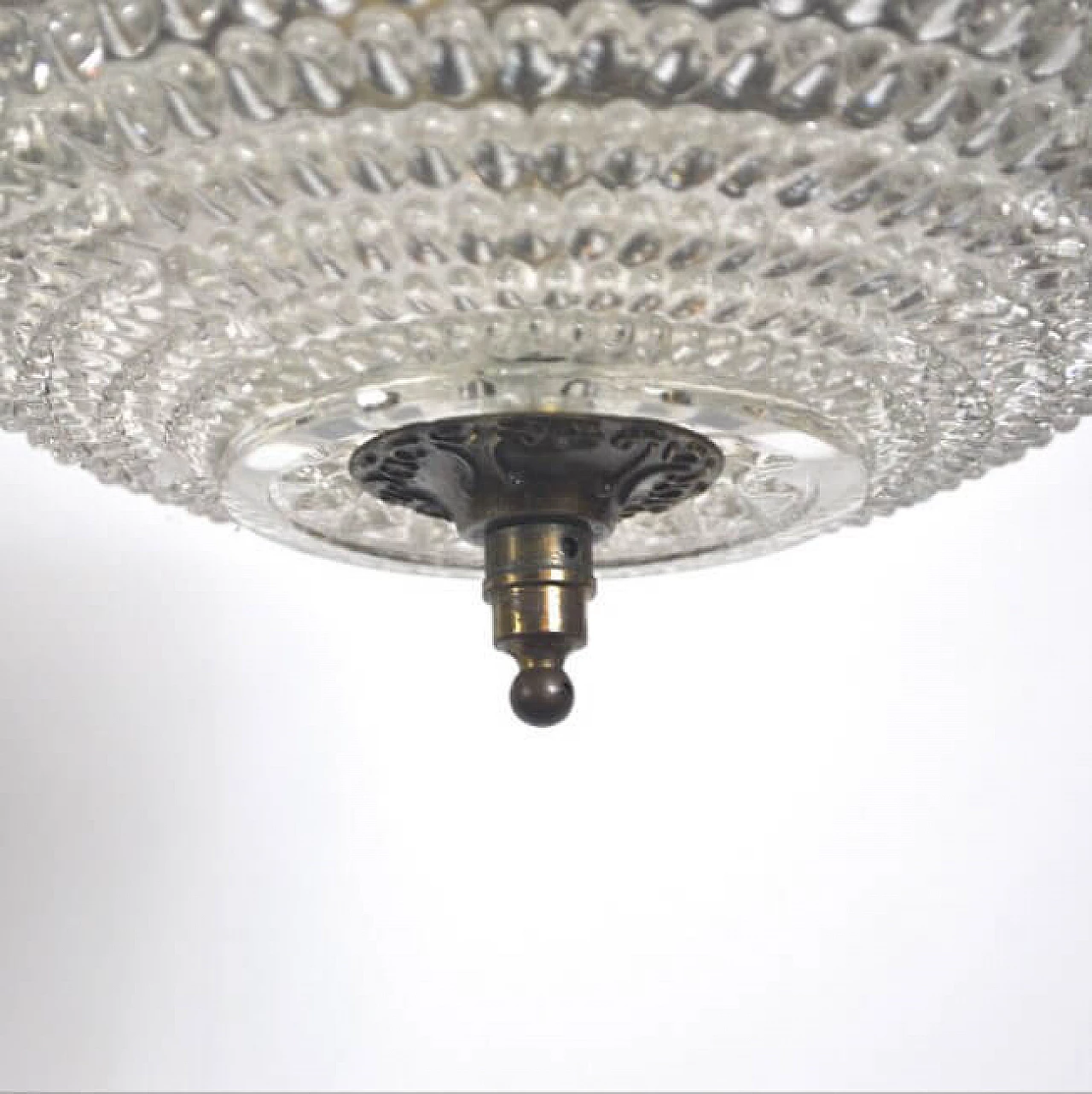 Chandelier in brass and glass, 50s 1220927