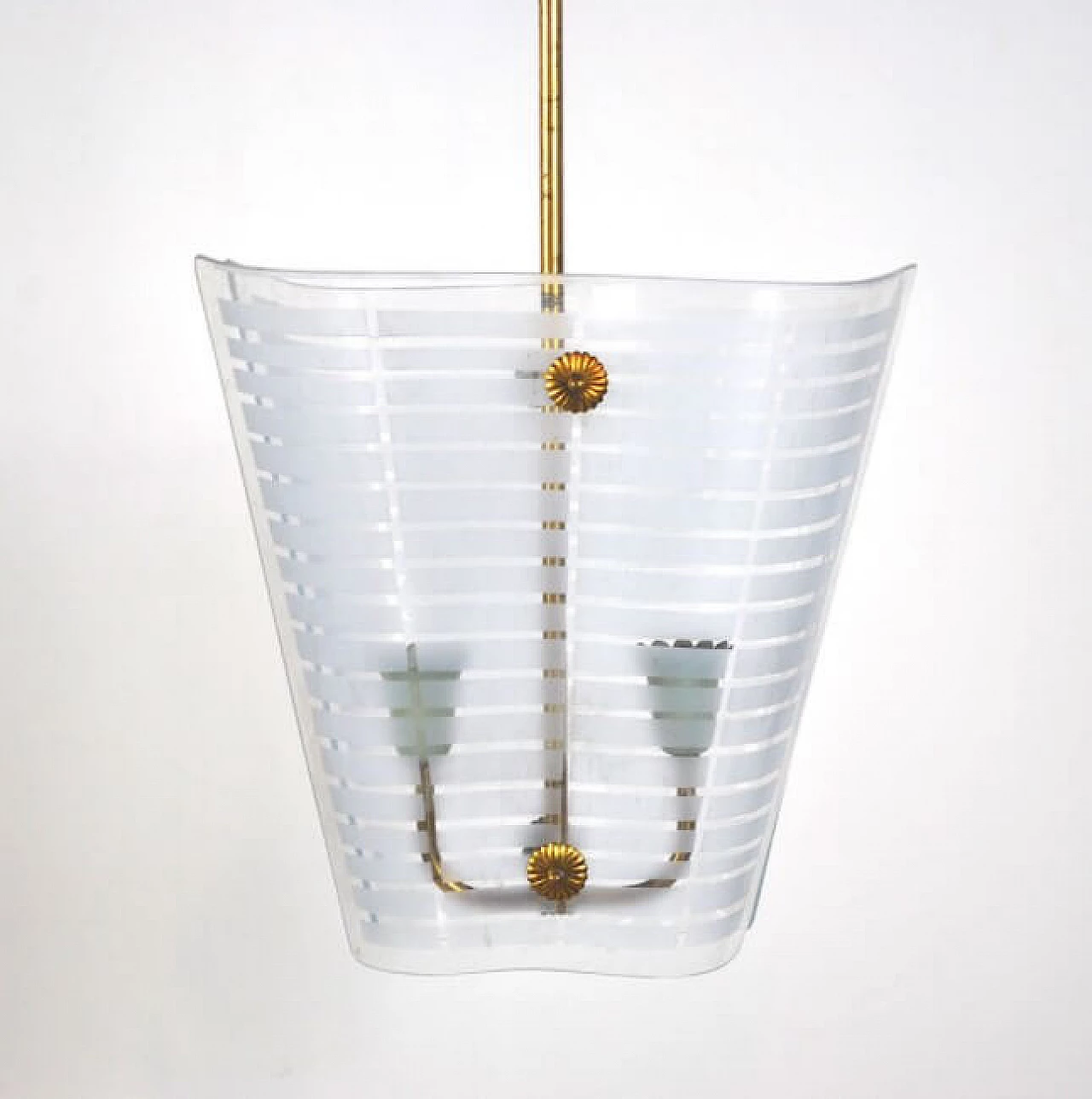 Chandelier in glass and brass, 50s 1220944