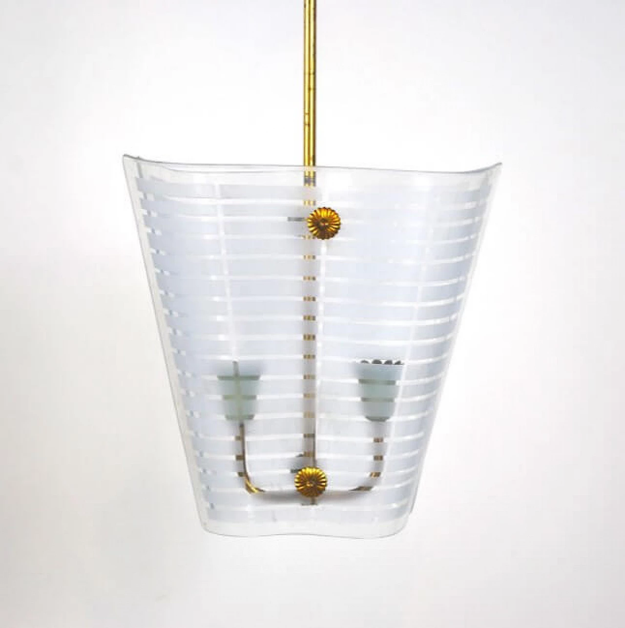 Chandelier in glass and brass, 50s 1220947