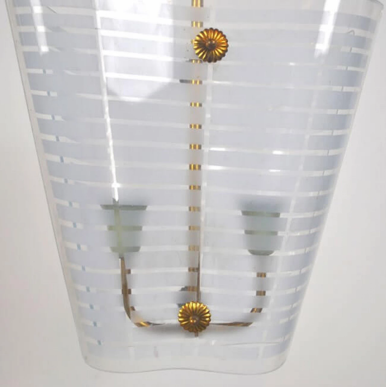 Chandelier in glass and brass, 50s 1220948