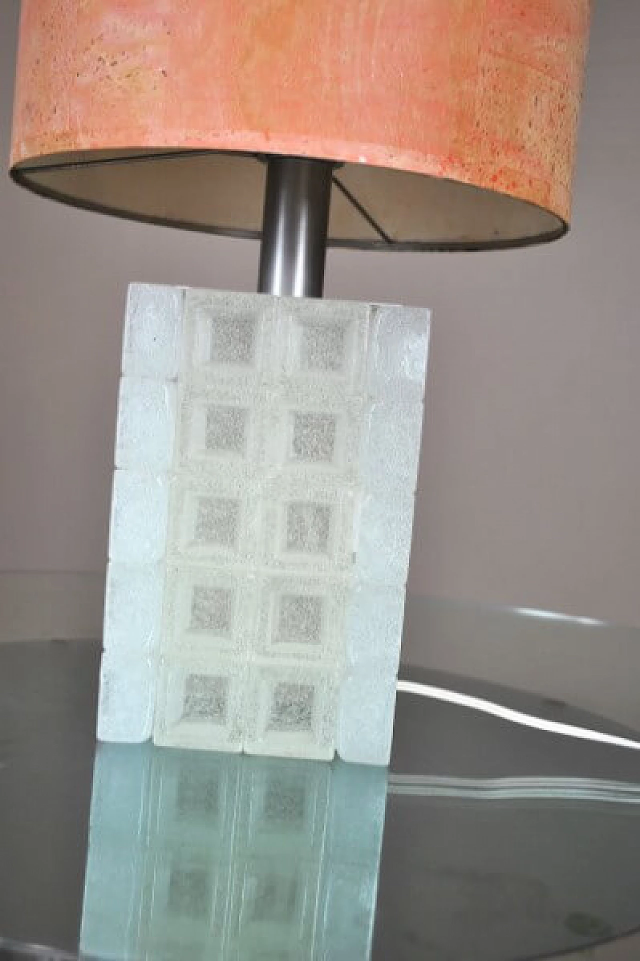 Table lamp in molded glass and cork by Albano Poli for Poliarte, 70s 1221095