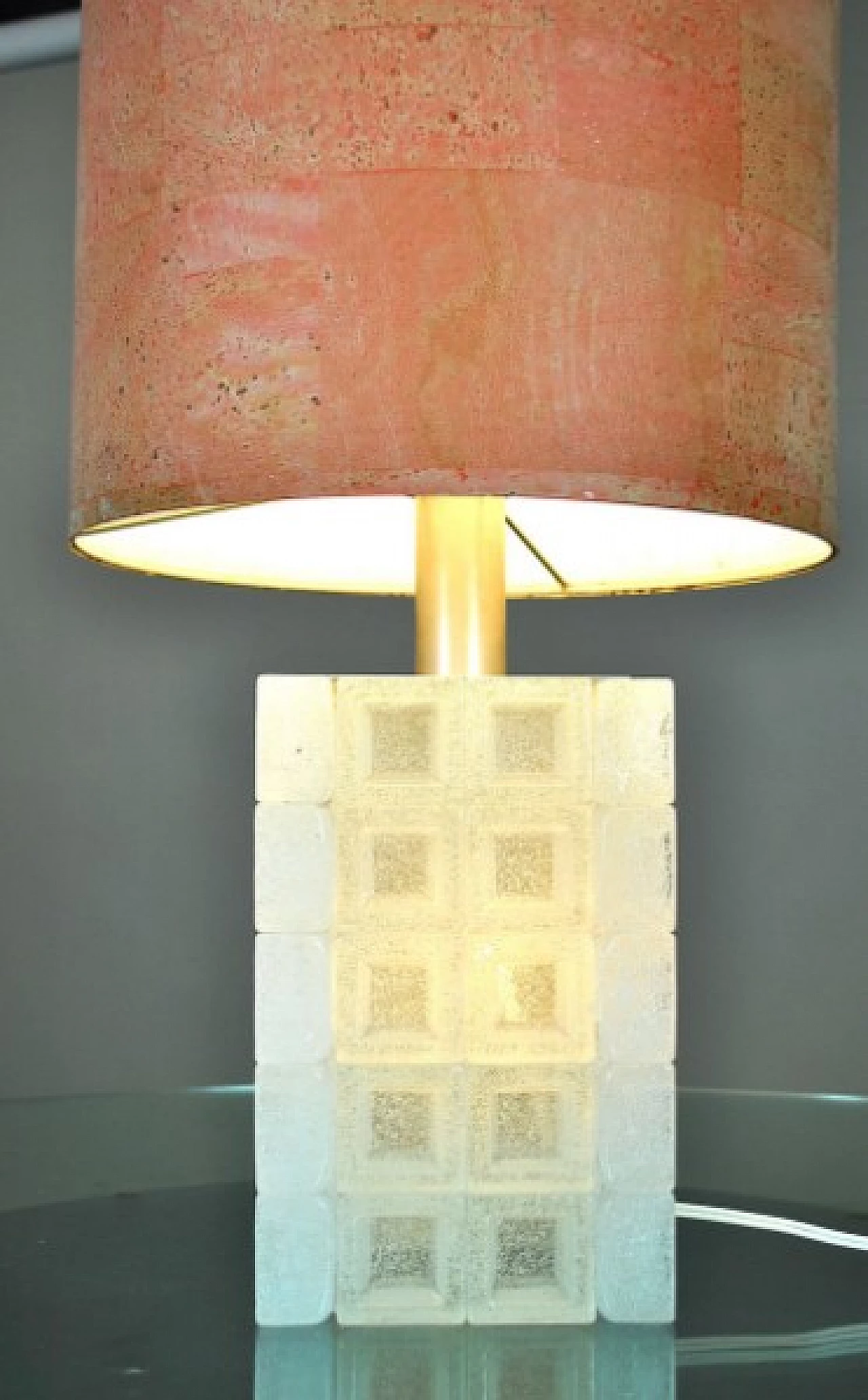 Table lamp in molded glass and cork by Albano Poli for Poliarte, 70s 1221096