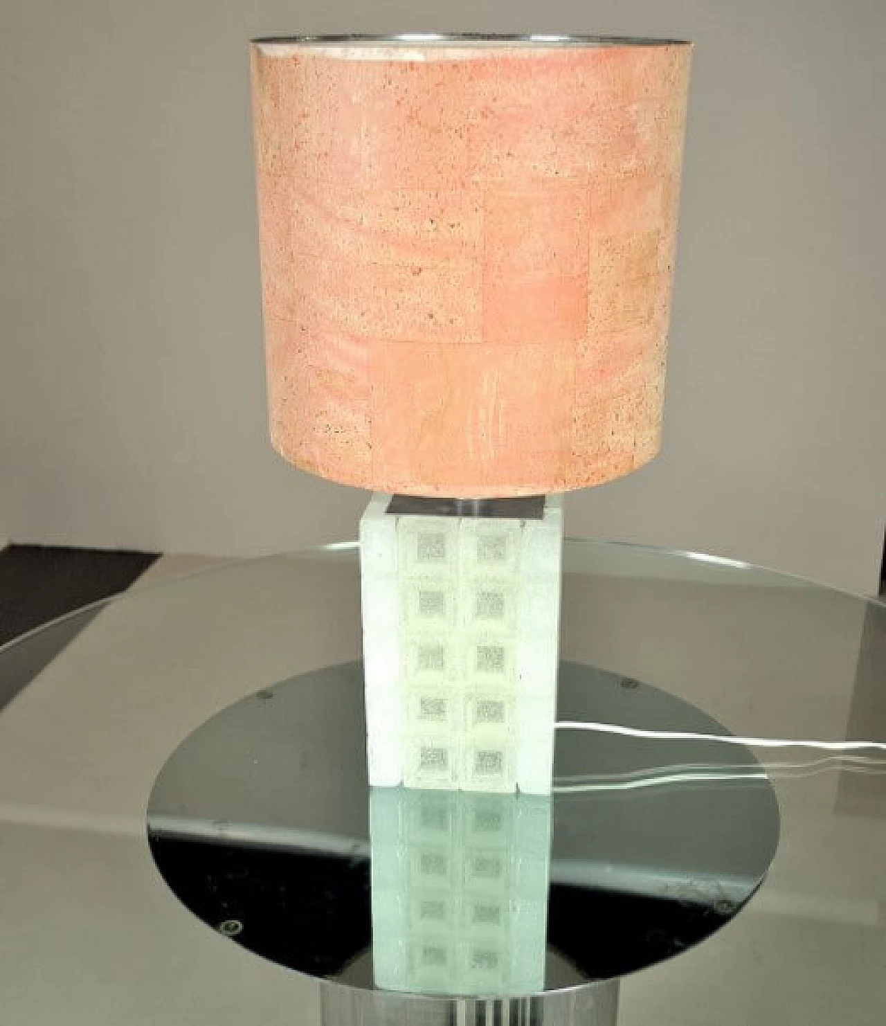 Table lamp in molded glass and cork by Albano Poli for Poliarte, 70s 1221101