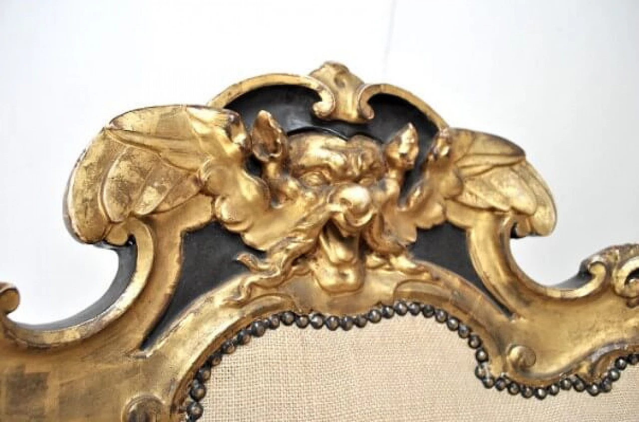 Pair of armchairs and wooden footrest in wood and fabric, '800 1221273