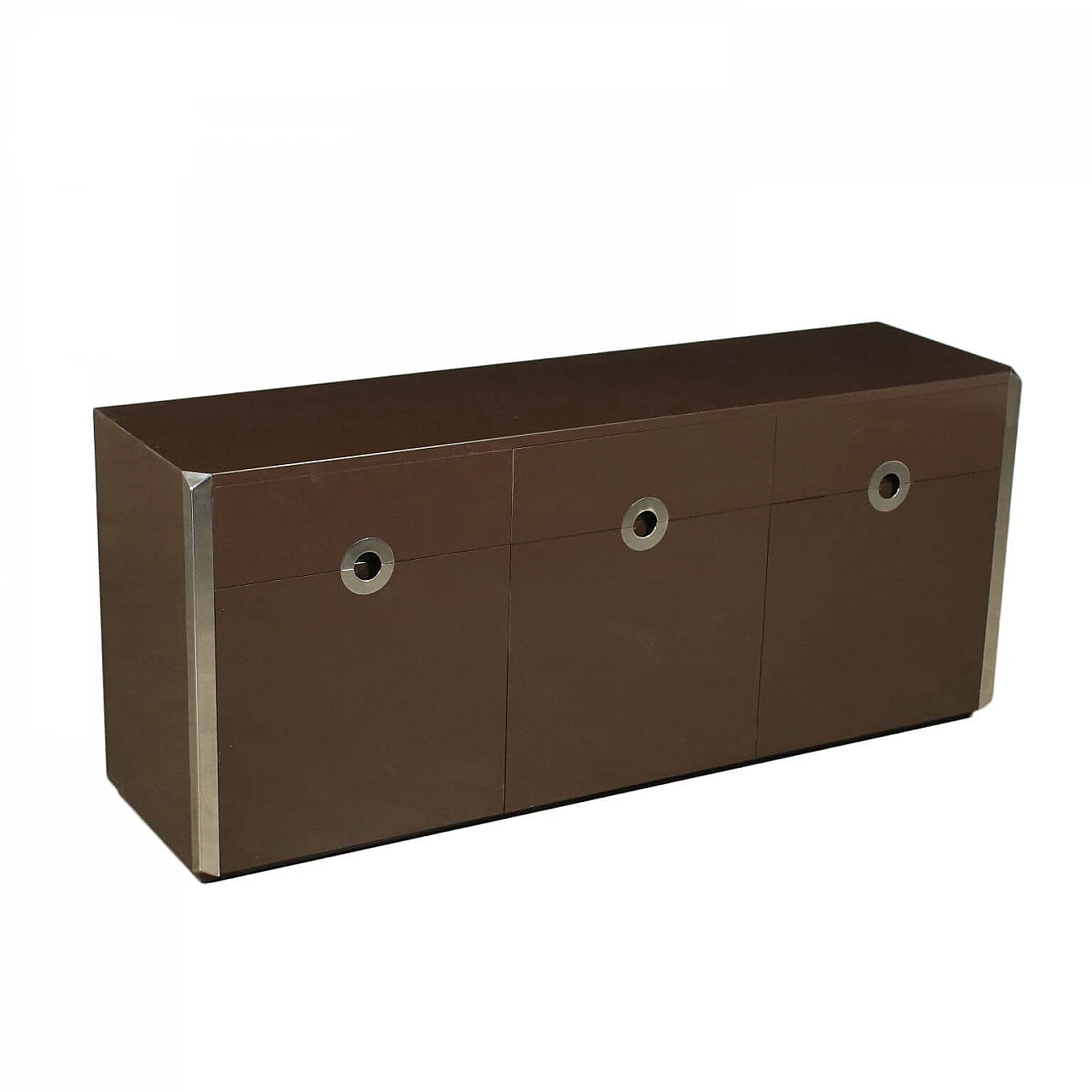 Sideboard in lacquered wood and chromed aluminium by Willy Rizzo, 70s 1221375