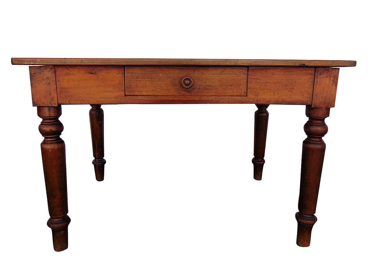 Tavolo rustico in castagno e noce, anni '30 intOndo