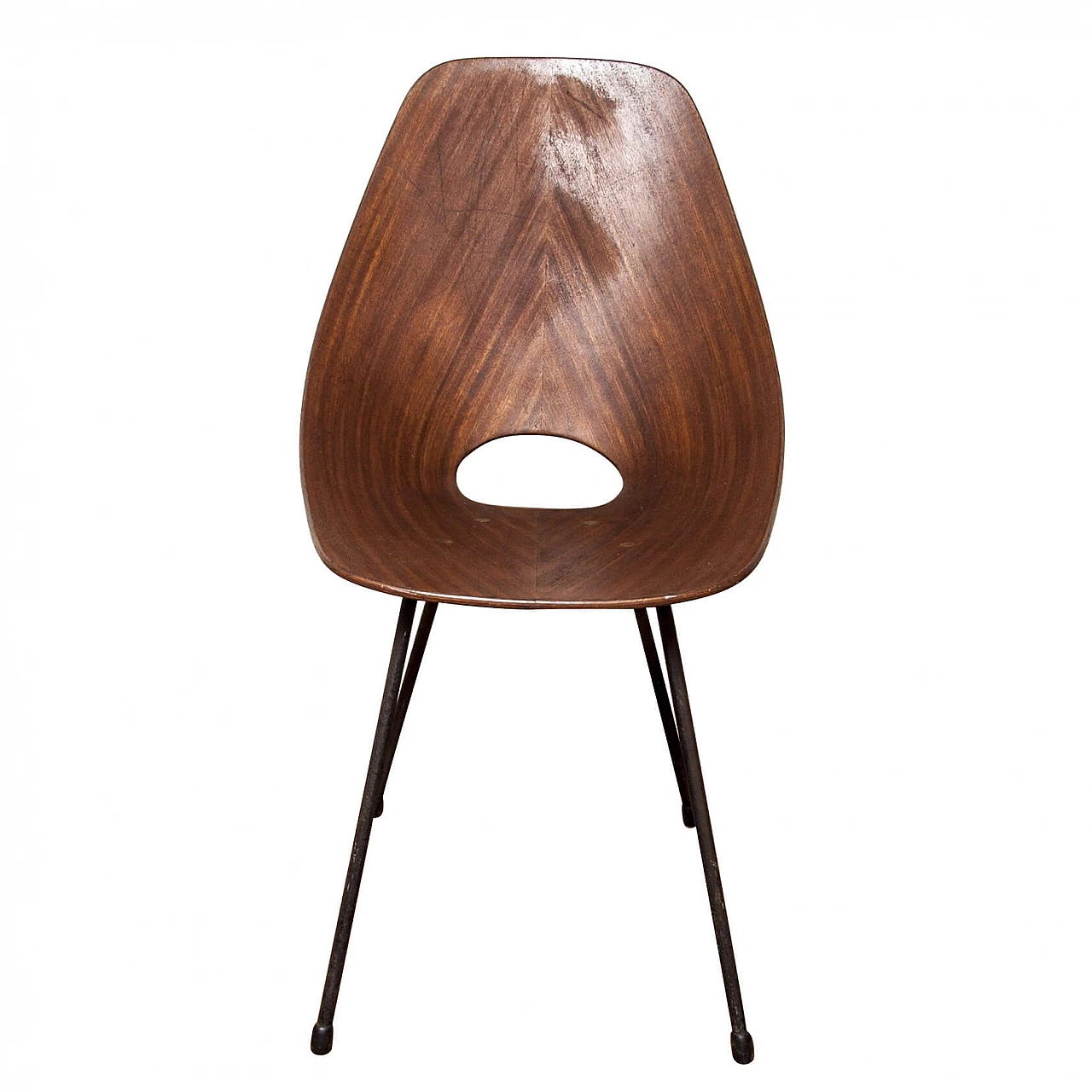 Sedia Medea in legno curvato e metallo di Vittorio Nobili, anni '50 1221523