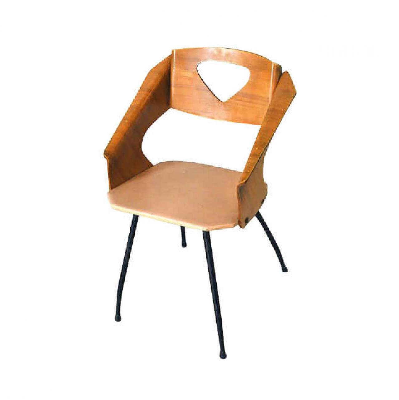 Armchair in curved wood, 50s 1221527