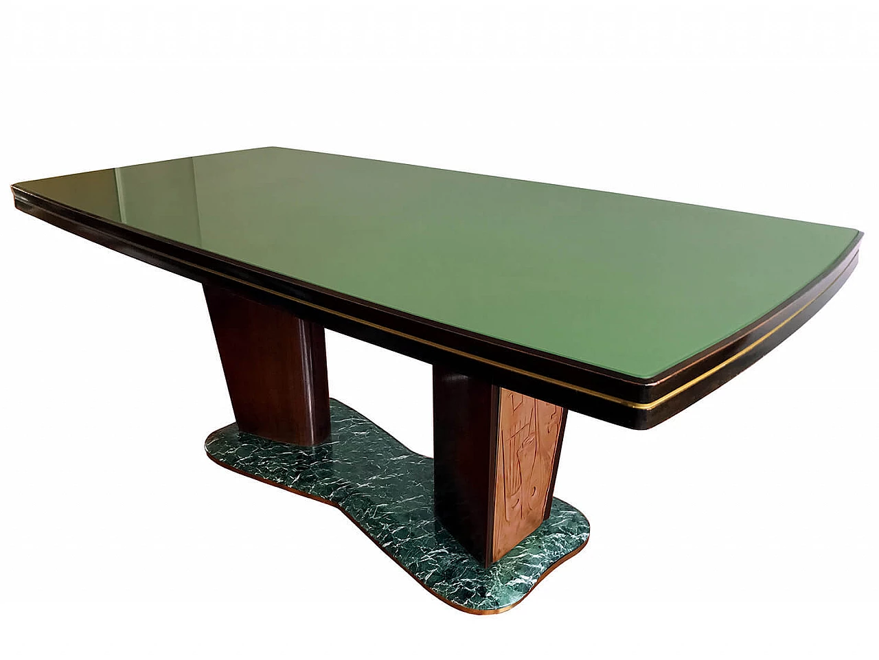 Art Deco dining table in walnut by Vittorio Dassi, 1950s 1221542