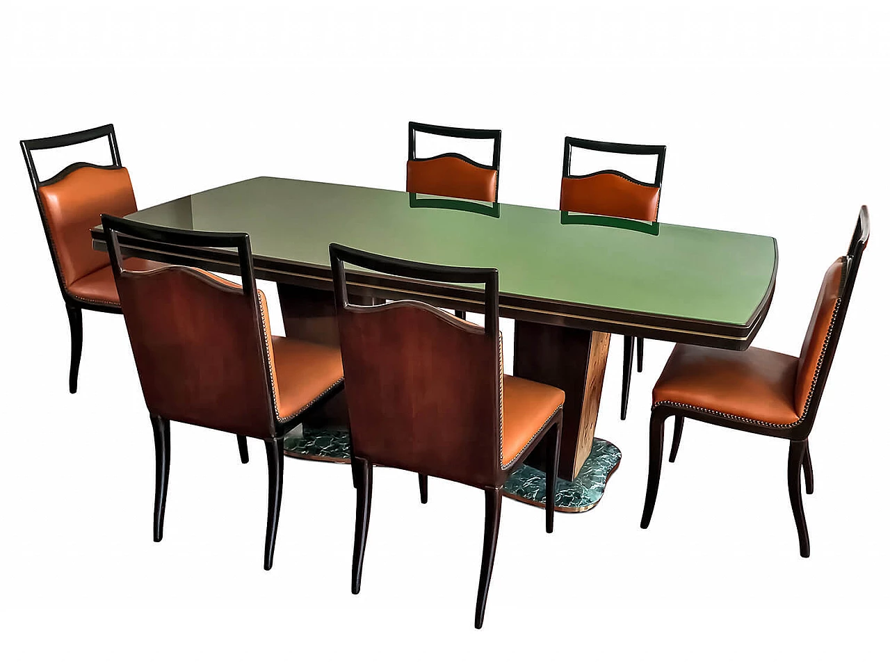 Deco style dining table and chairs by Vittorio Dassi, 1950s 1221556