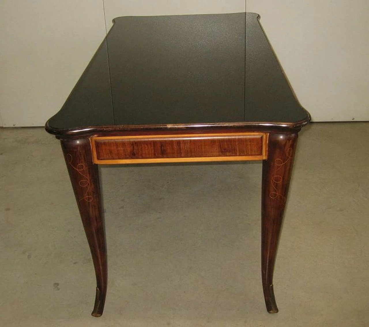 Rectangular table with black glass top, 1960s 1221621