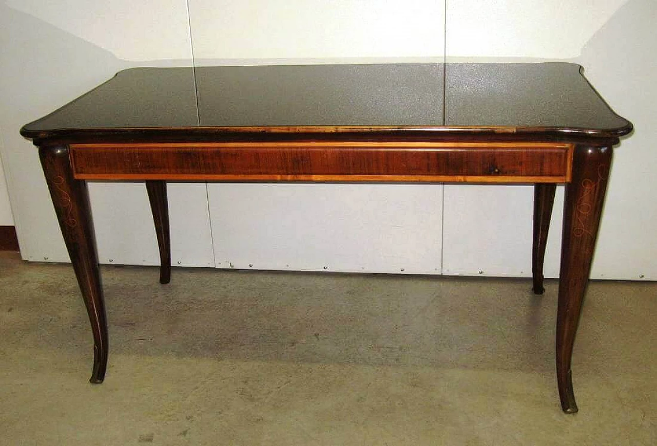 Rectangular table with black glass top, 1960s 1221628