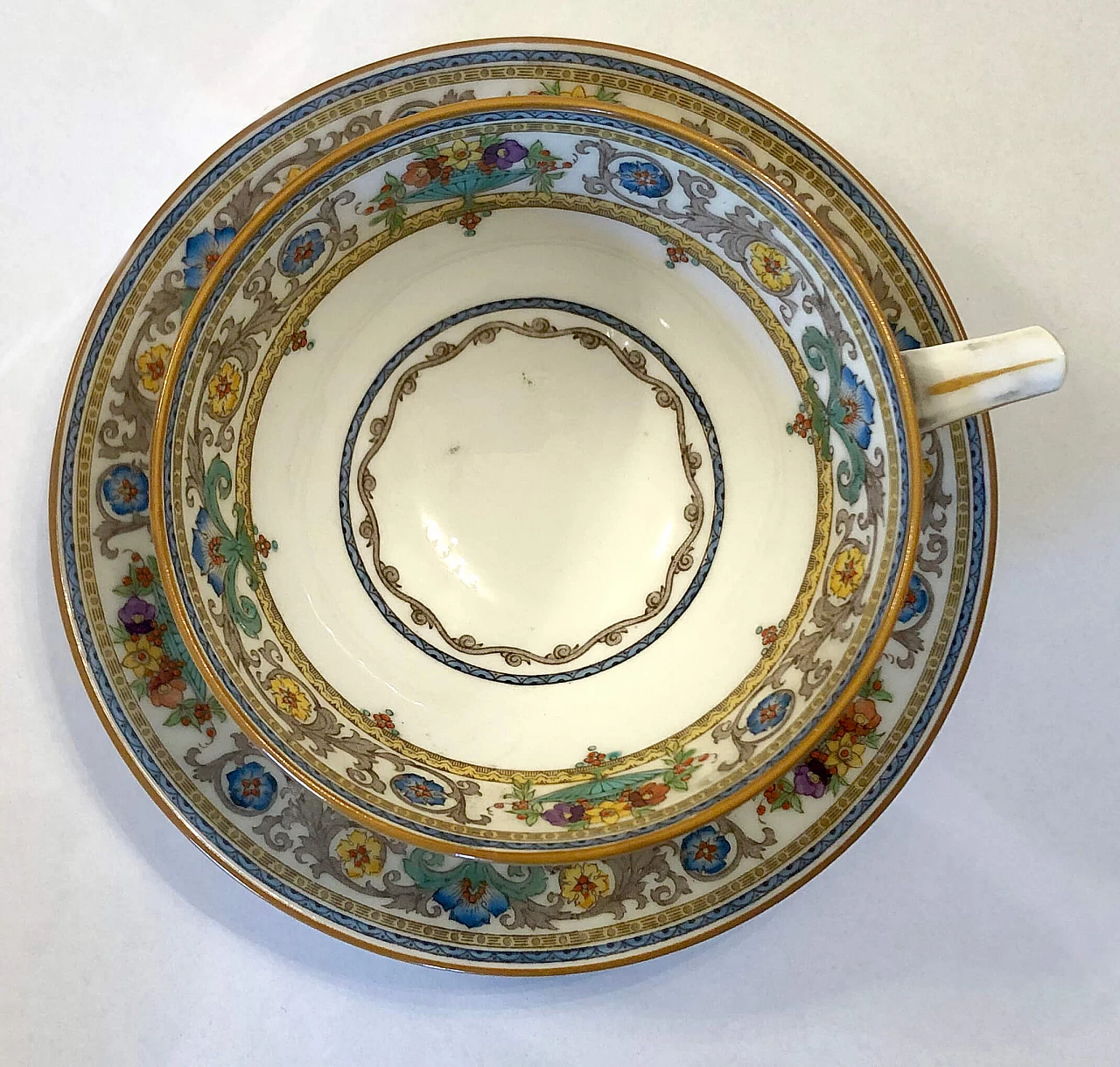 Servizio da 6 di tazze da te, piattino e altri 6 piattini di Minton Plymouth, anni '50 1221647