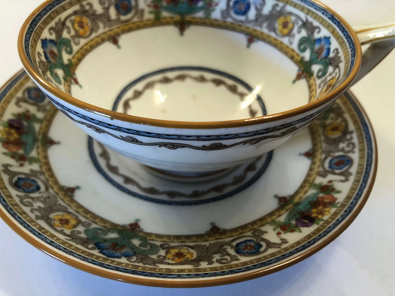 Servizio da 6 di tazze da te, piattino e altri 6 piattini di Minton Plymouth, anni '50 1221649