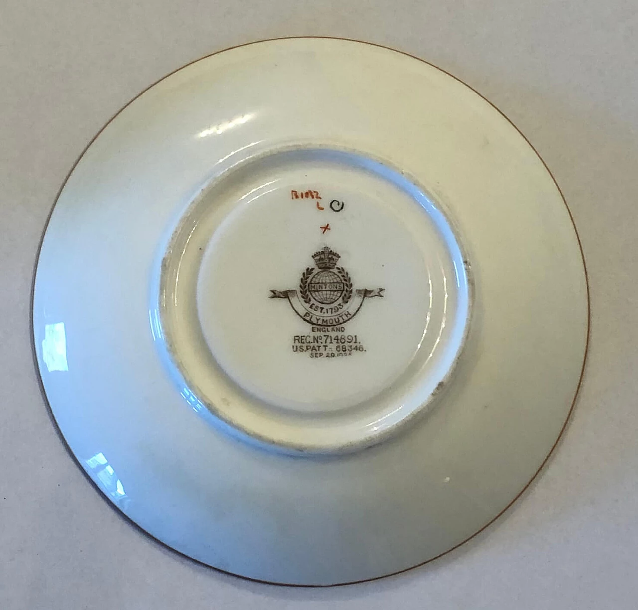 Servizio da 6 di tazze da te, piattino e altri 6 piattini di Minton Plymouth, anni '50 1221651