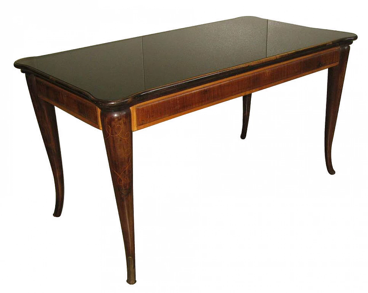 Rectangular table with black glass top, 1960s 1221691