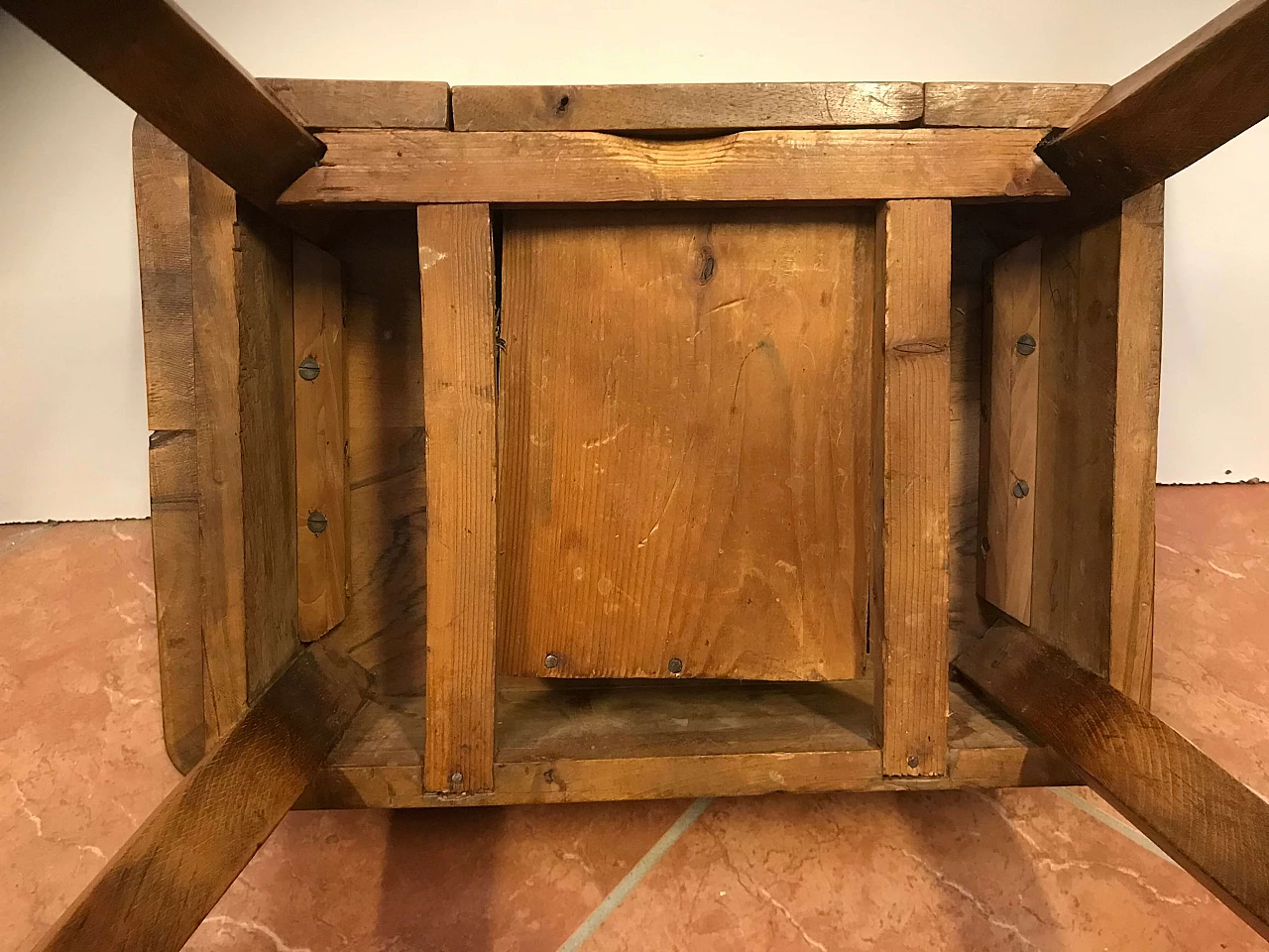 Antico Tavolino Piemontese in noce con cassetto a scomparsa, originale primi '800 1221712