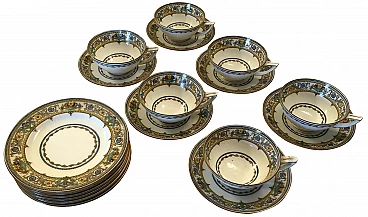 Set of 6 teacups, saucer and 6 other saucers by Minton Plymouth, 1950s