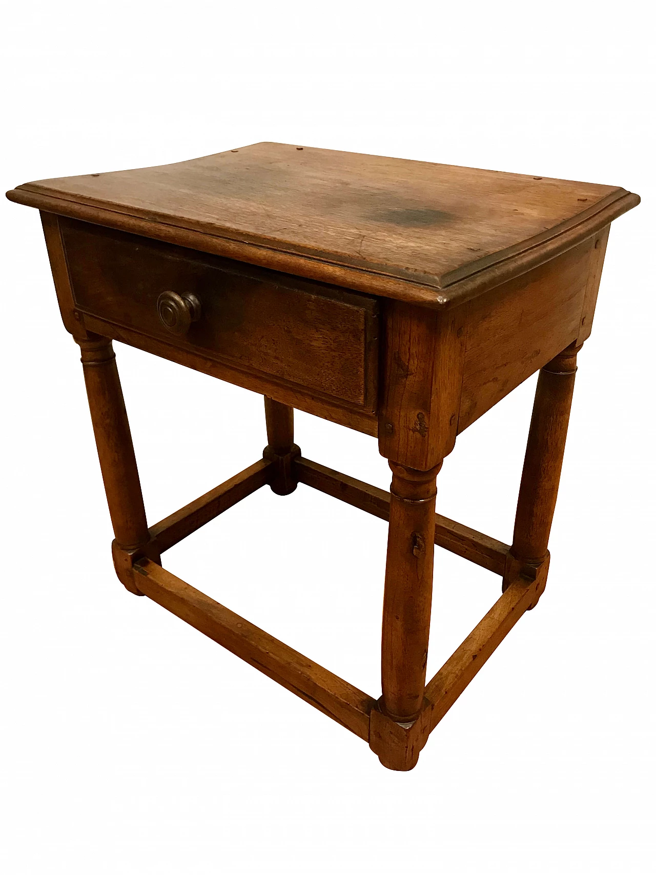 Antico Tavolino Piemontese in noce con cassetto, originale primi '800 1221731