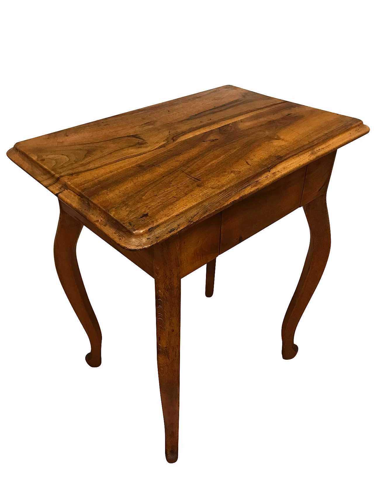 Antique Piedmontese side table in walnut with concealed drawer, original early 19th century 1221735
