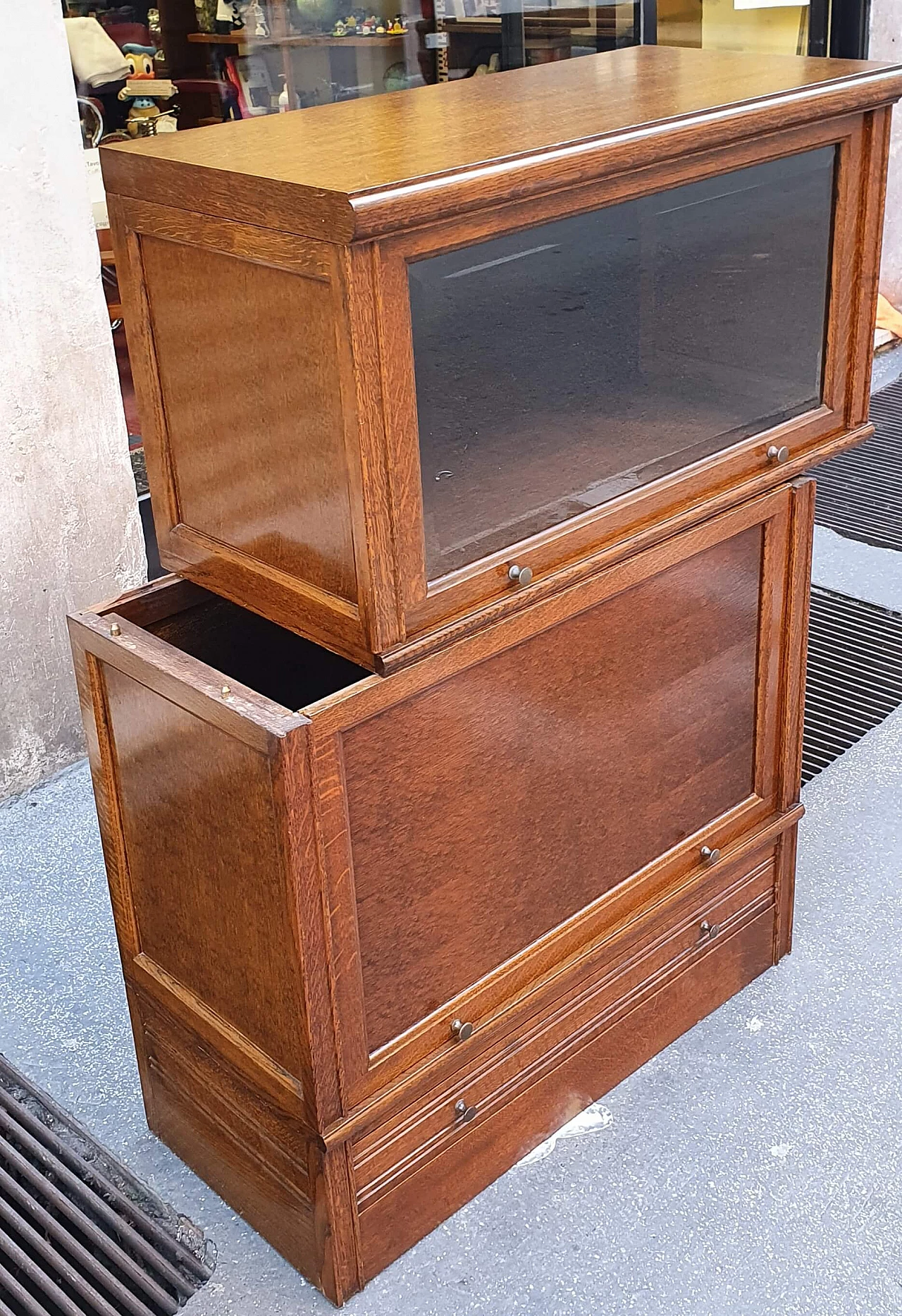 French modular oak bookcase, 1940s 1221958