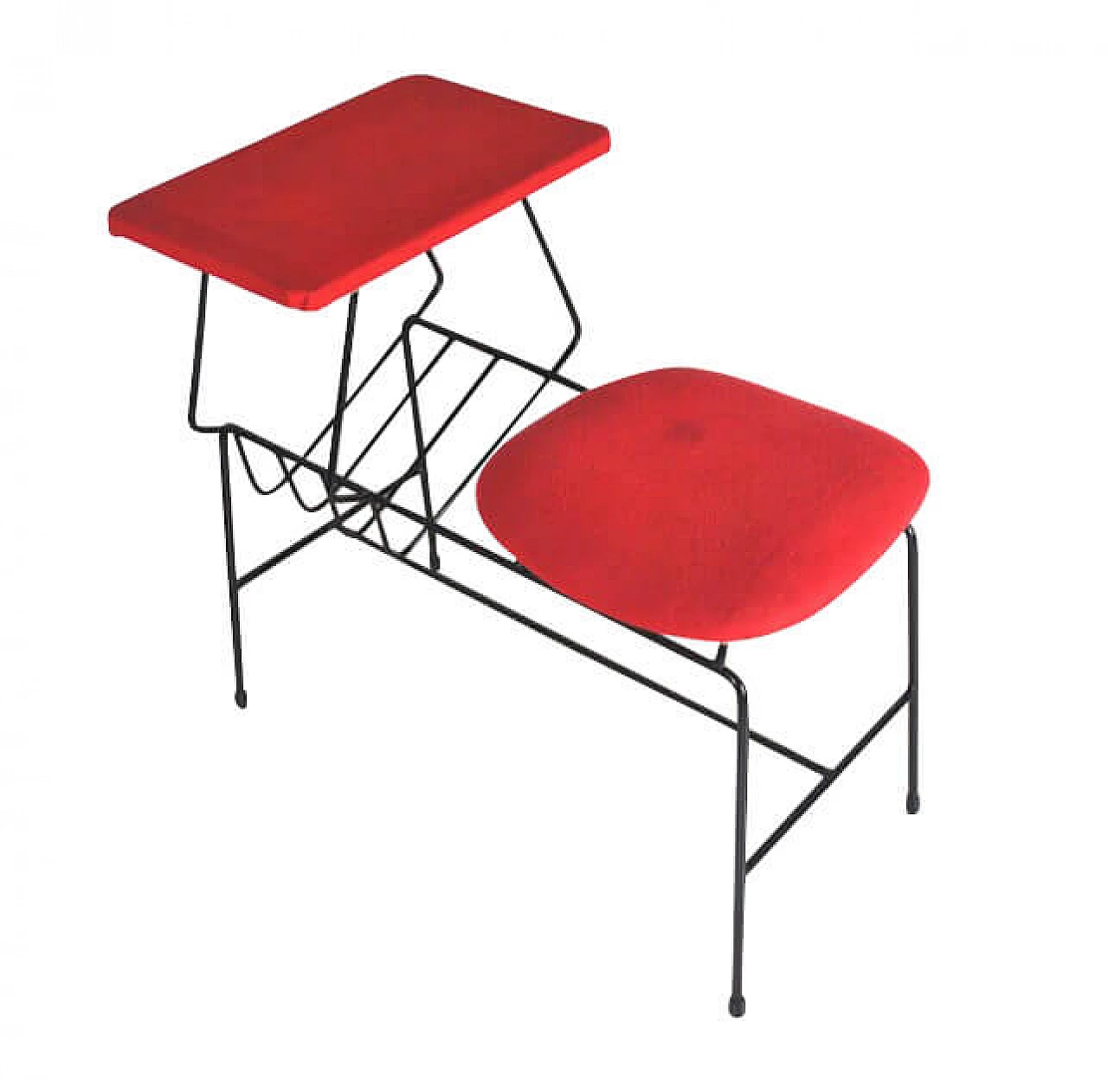 Bench in iron and fabric, 60s 1222028