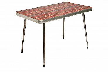 Tavolo in formica con tessuto resinato, anni '60
