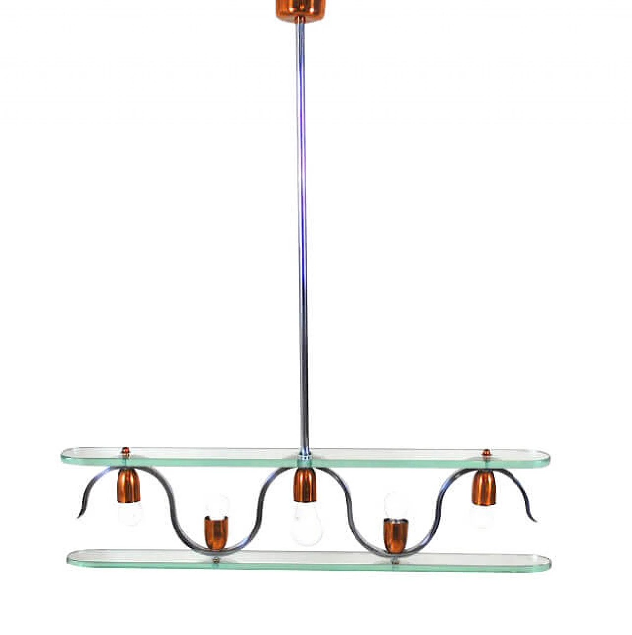 Copper and crystal chandelier, 1950s 1222373