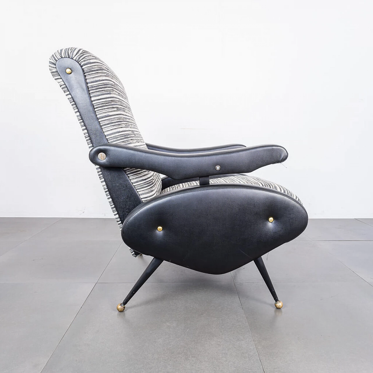 Reclining Oscar armchair by Ello Pini, Italian design, 70s 1222514