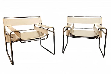 Pair of Wassily B3 Armchairs by Marcel Breuer for Gavina, first edition