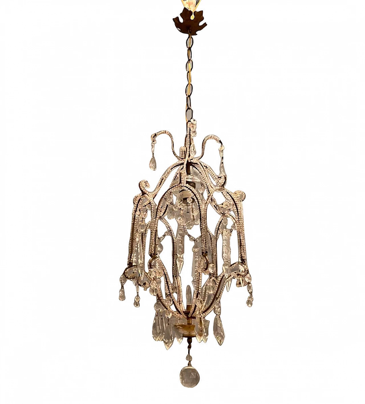 Crystal beaded chandelier, 50s 1222727