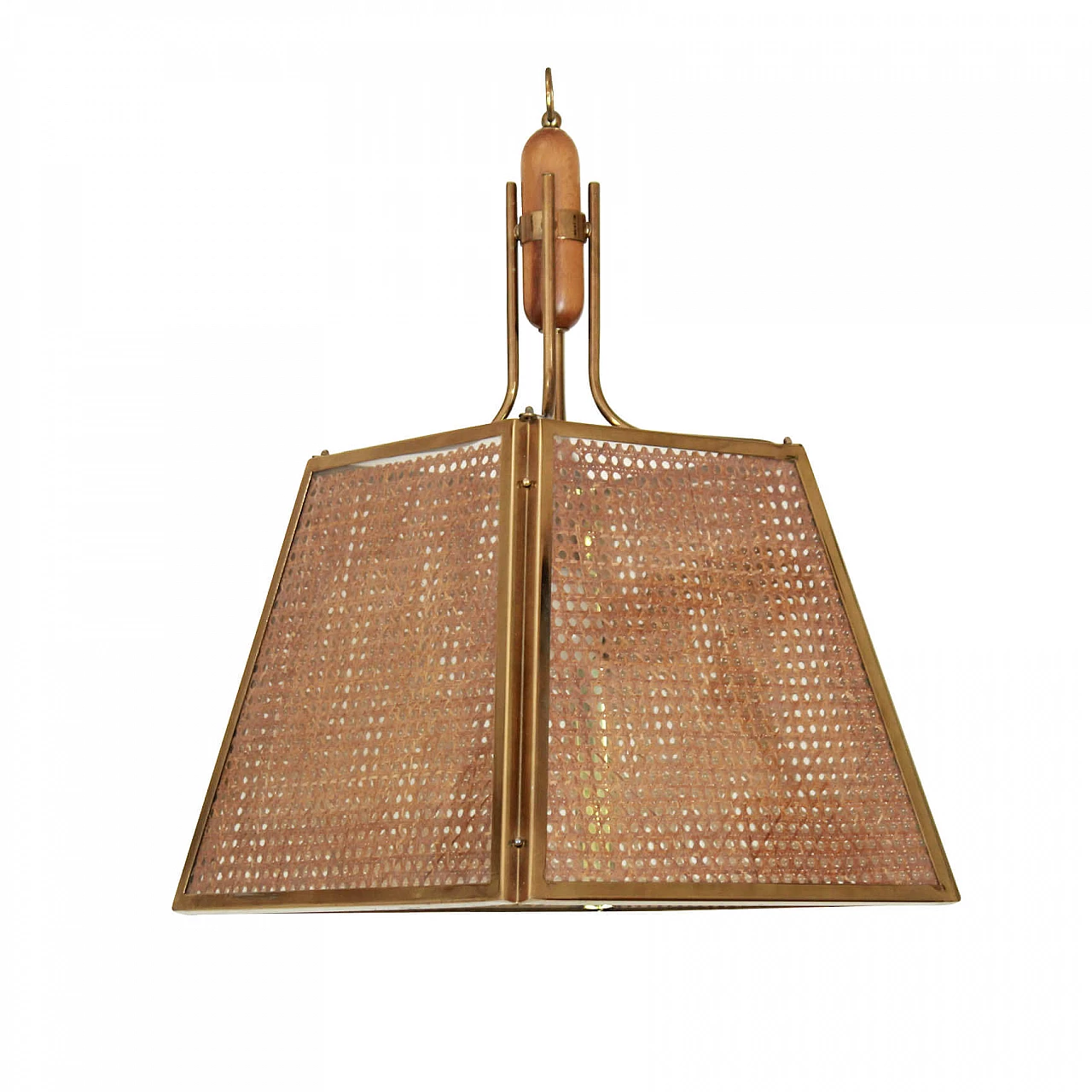 Lampadario in paglia di Vienna, anni '70 1222865