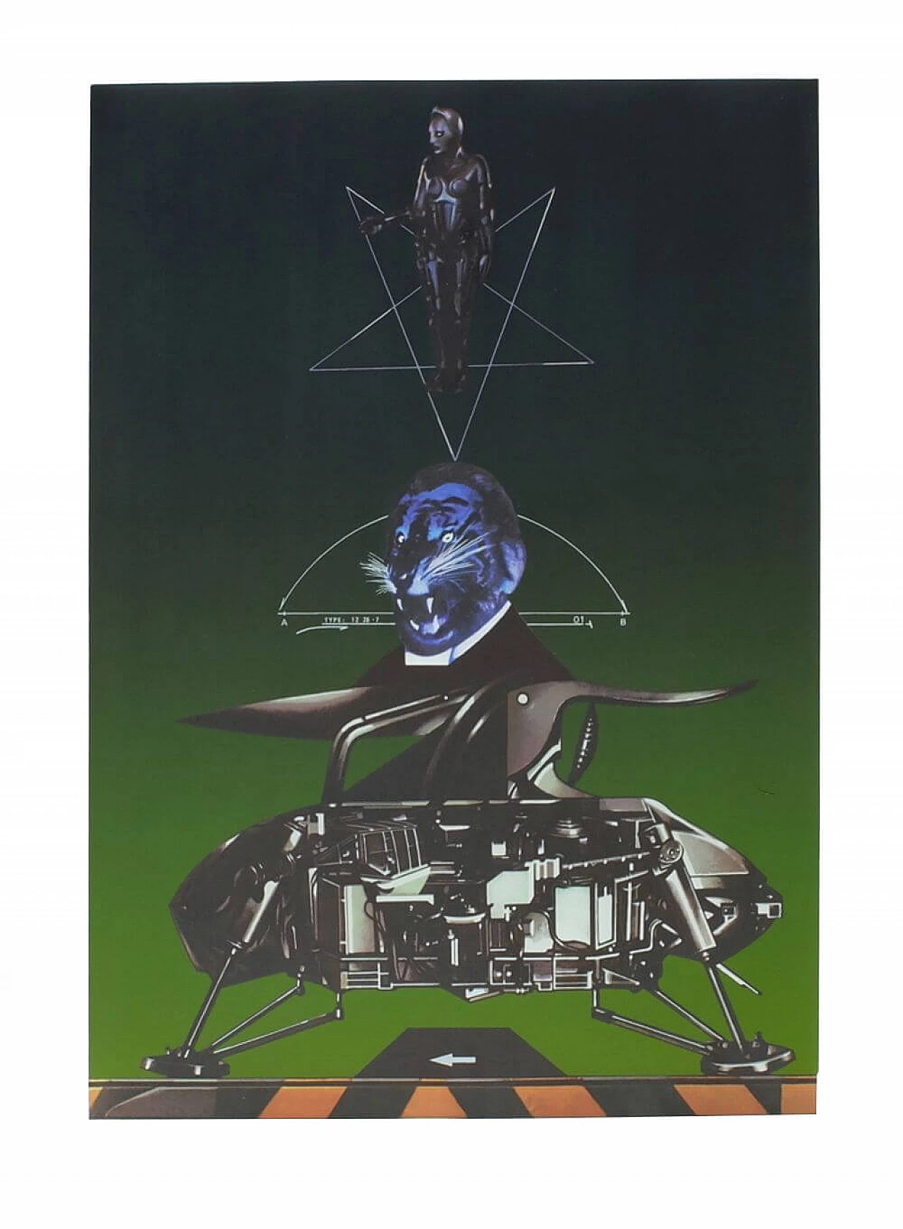 Serigrafia su carta Metropolis di Sergio Sarri, 1981 1222938