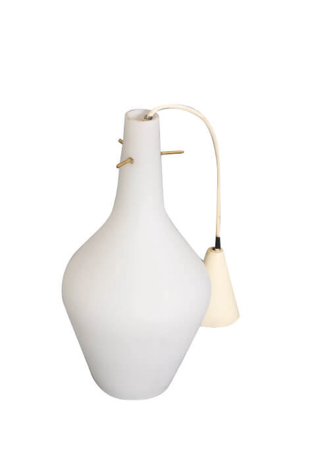 Satin-finish glass pendant lamp, 70s 1223374