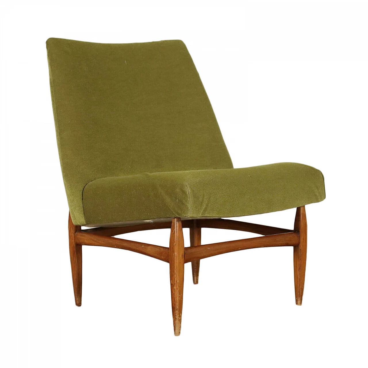 Armchair in beechwood and fabric, 60s 1223496