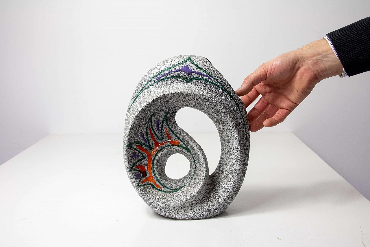 Vaso in ceramica di Roberto Rigon, anni '70 1223748