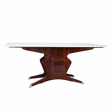 Rosewood and marble dining table by Osvaldo Borsani, 1950s