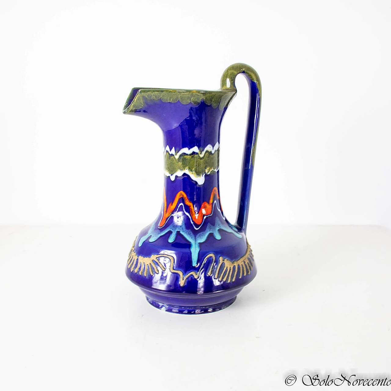 Glazed ceramic pitcher by Roberto Rigon, 1960s 1223929
