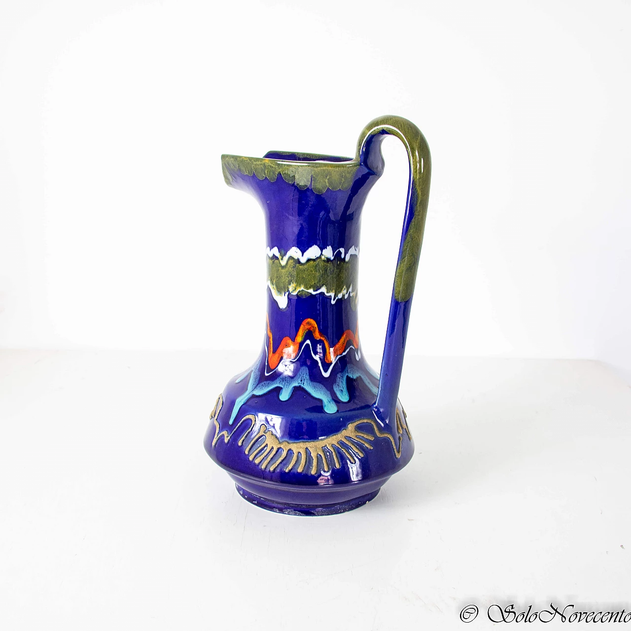 Glazed ceramic pitcher by Roberto Rigon, 1960s 1223930