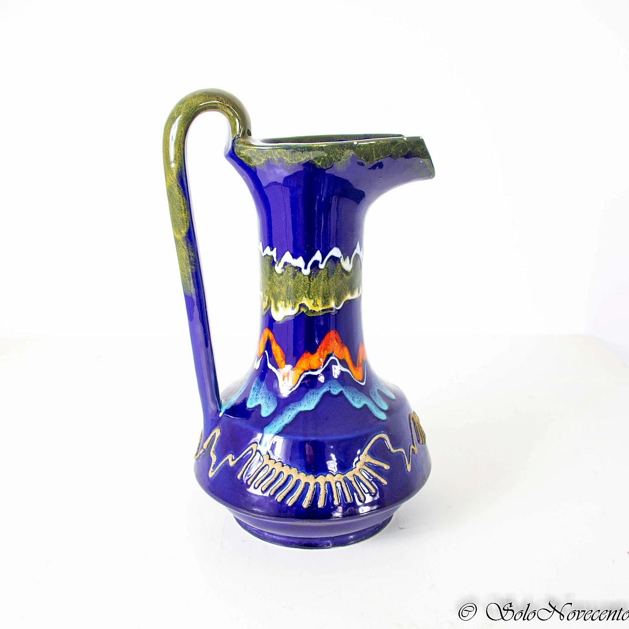 Glazed ceramic pitcher by Roberto Rigon, 1960s 1223932
