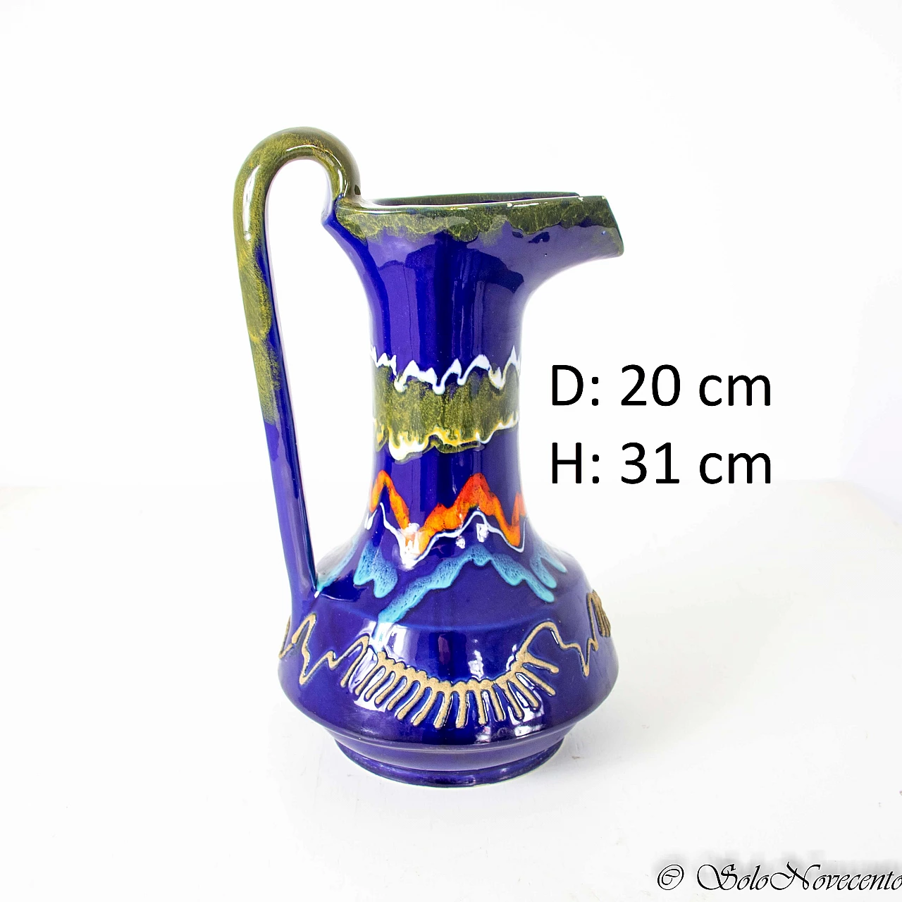 Glazed ceramic pitcher by Roberto Rigon, 1960s 1223933