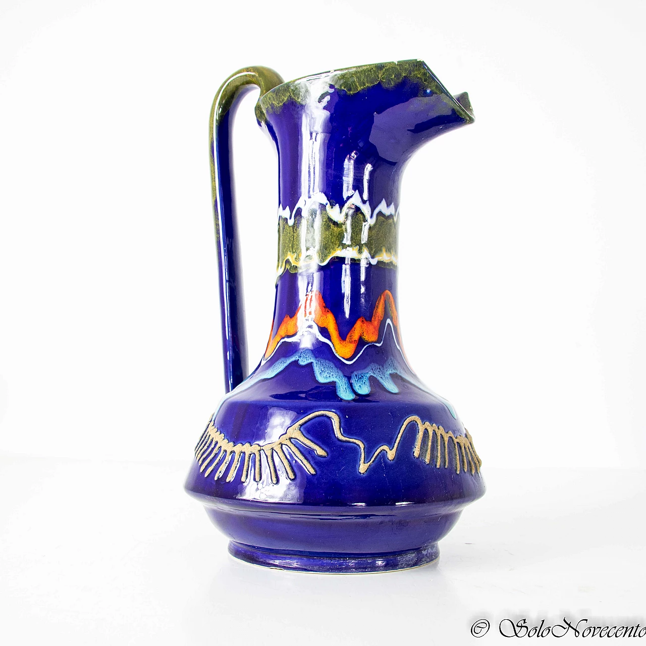 Glazed ceramic pitcher by Roberto Rigon, 1960s 1223935